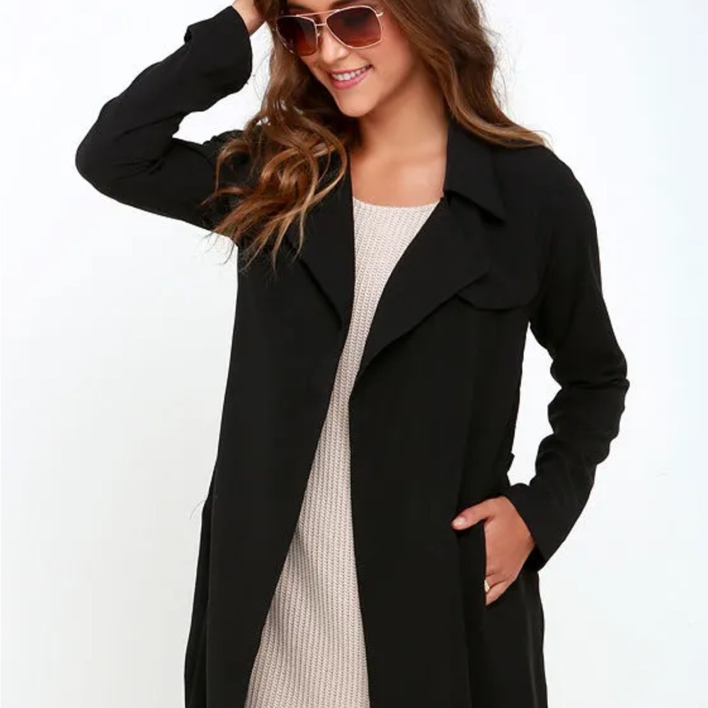 Lulu's Classic Black Women's Trench Coat